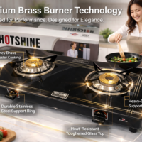 2 Burner Black Glass Gas Stove