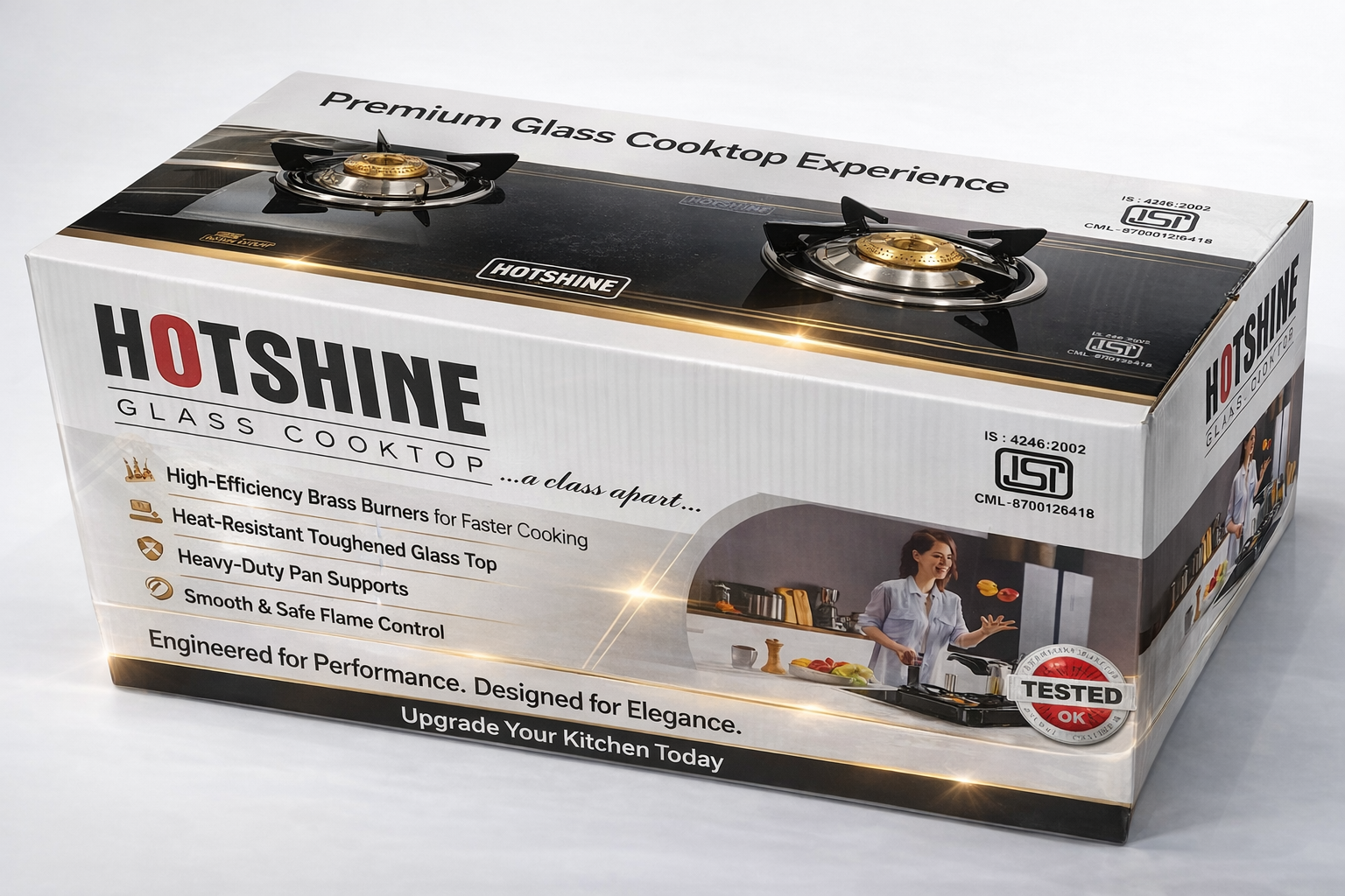 2 Burner Black Glass Gas Stove - Image 7