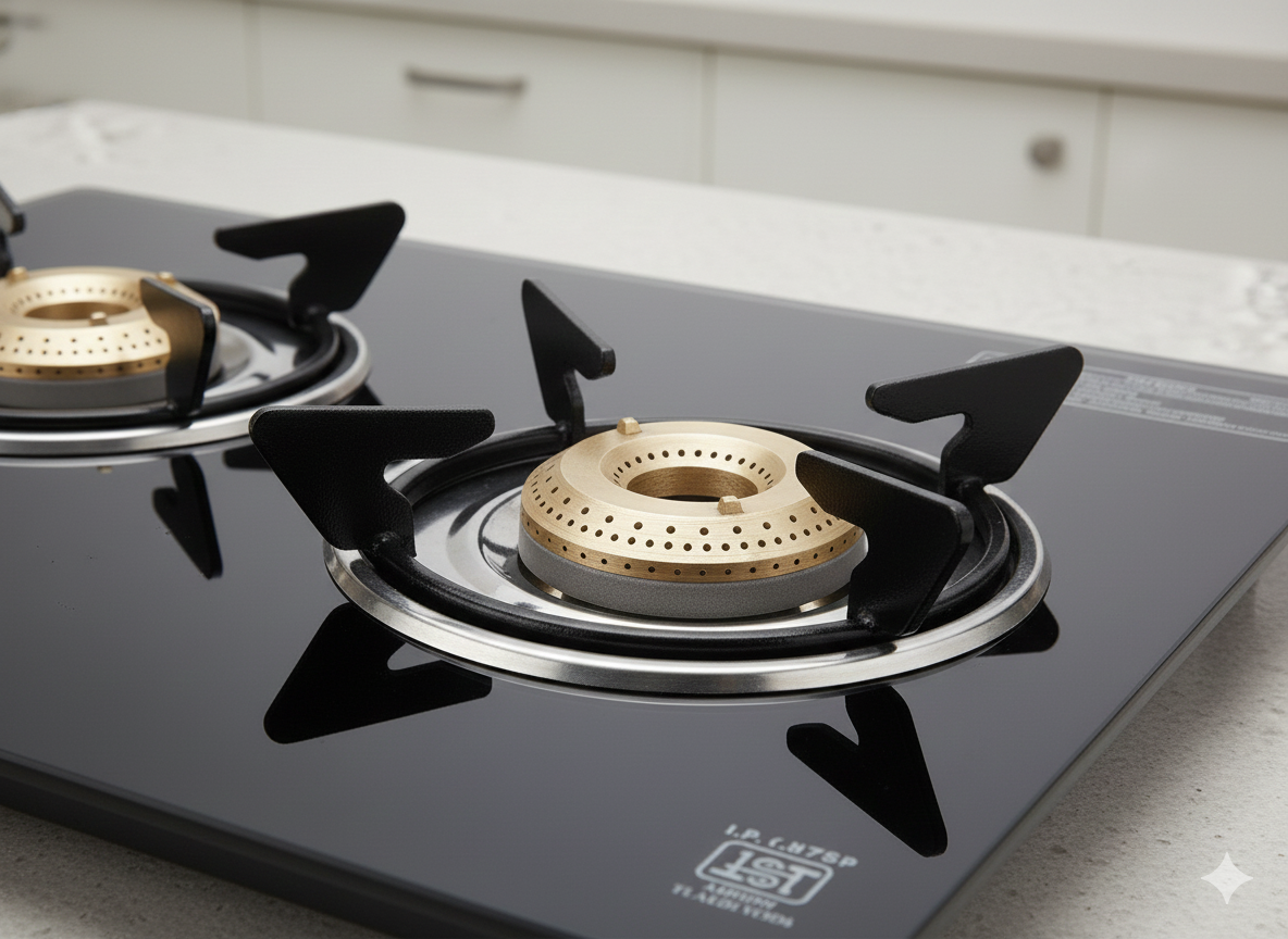 3-Burner Black Glass Top Gas Stove - Image 5