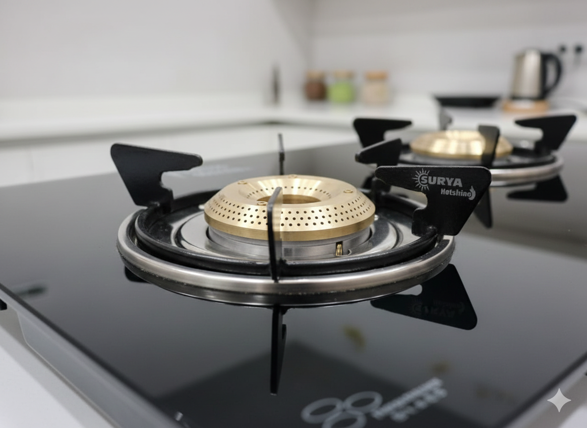 3-Burner Black Glass Top Gas Stove - Image 6