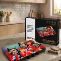 3 Burner Glass Top Gas Stove