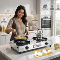 2-Burner Brass Top Gas Stove